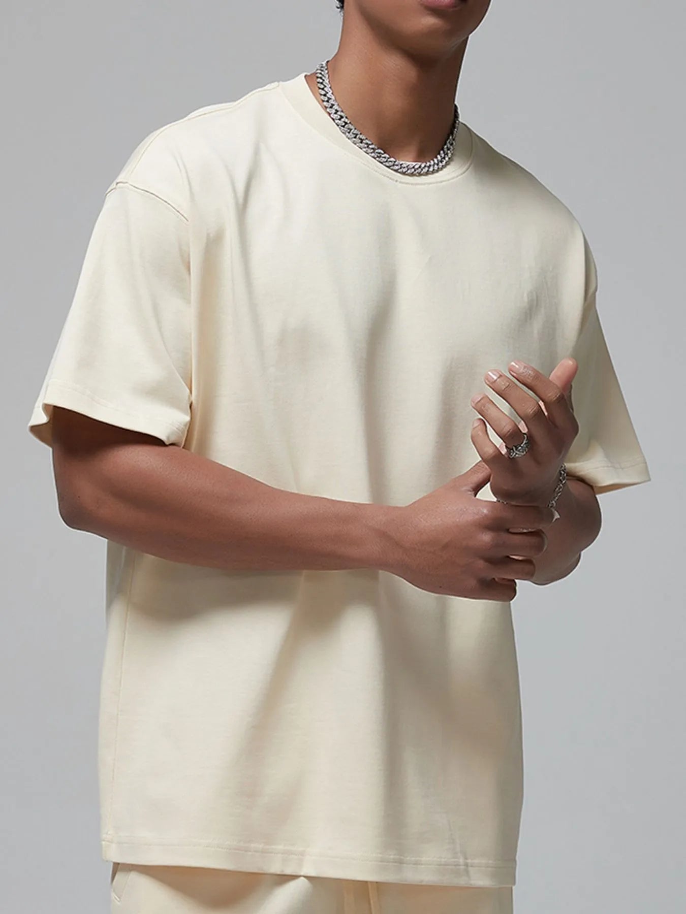 Men's Oversized Crew Neck T-Shirt Trendsi