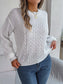 Cable-Knit Round Neck Long Sleeve Sweater nicholesgifts