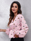 Butterfly V-Neck Balloon Sleeve Peplum Blouse nicholesgifts