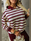 Striped Long Sleeve Hoodie & Leggings Set nicholesgifts