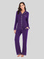 Collared Neck Long Sleeve Loungewear Set with Pockets nicholesgifts