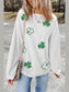 Sequin Lucky Clover Round Neck Long Sleeve Sweatshirt nicholesgifts