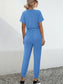 Drawstring Waist Short Sleeve Jumpsuit nicholesgifts