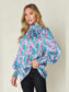 Double Take Full Size Printed Smocked Long Sleeve Blouse nicholesgifts