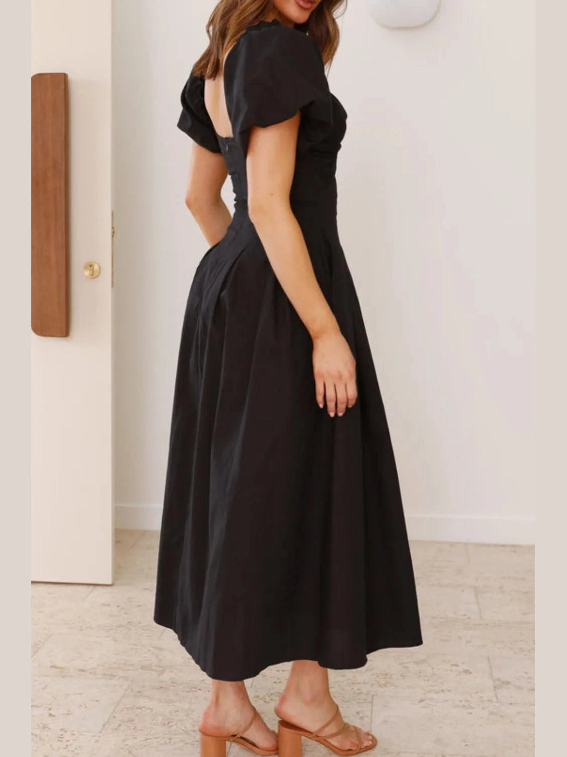 Sweetheart Neck Puff Sleeve Dress NicholesGifts