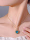Women Heart-Shaped Aquamarine Pendant Necklace nicholesgifts