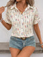Perfee Printed Collared Neck Short Sleeve Shirt nicholesgifts