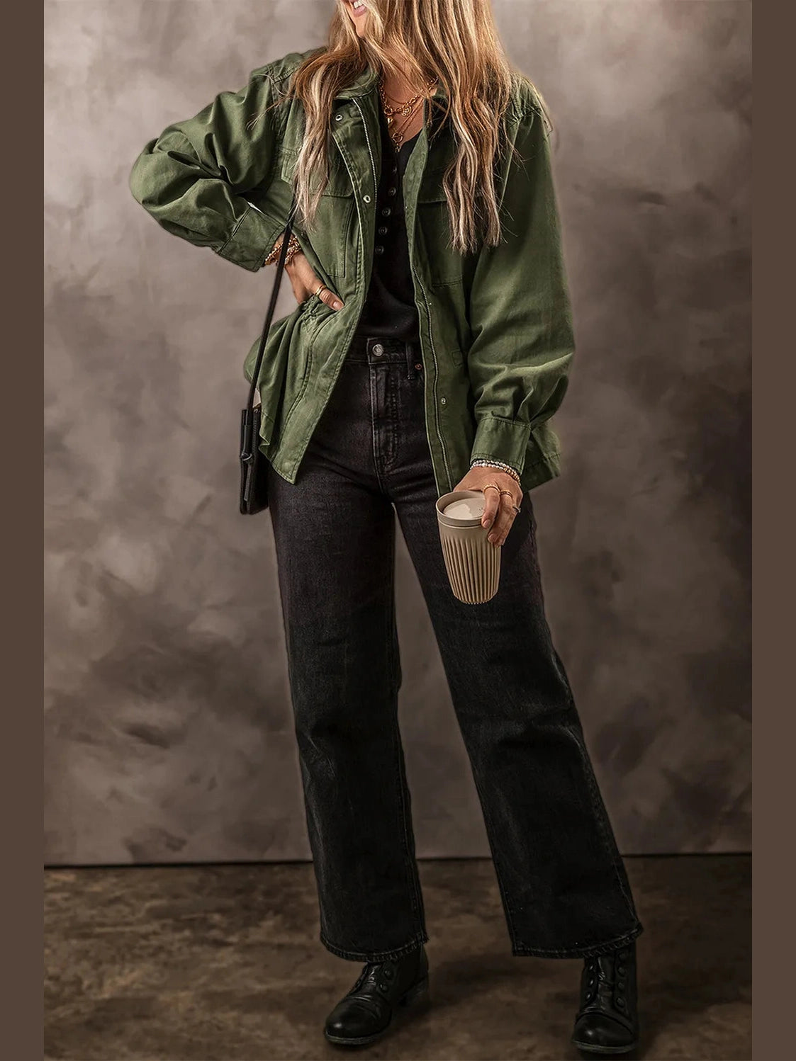 Zip Up Long Sleeve Jacket nicholesgifts