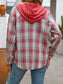 Plaid Long Sleeve Hooded Jacket nicholesgifts