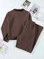 Collared Sweatshirt and High Waist Pants Active Set nicholesgifts