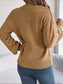Cable-Knit Buttoned V-Neck Sweater nicholesgifts