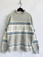 Geometric Mock Neck Dropped Shoulder Sweater nicholesgifts
