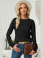 Textured Round Neck Long Sleeve Blouse nicholesgifts