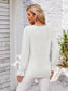 Applique V-Neck Flounce Sleeve T-Shirt nicholesgifts