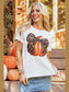 Pumpkin Round Neck Short Sleeve T-Shirt nicholesgifts
