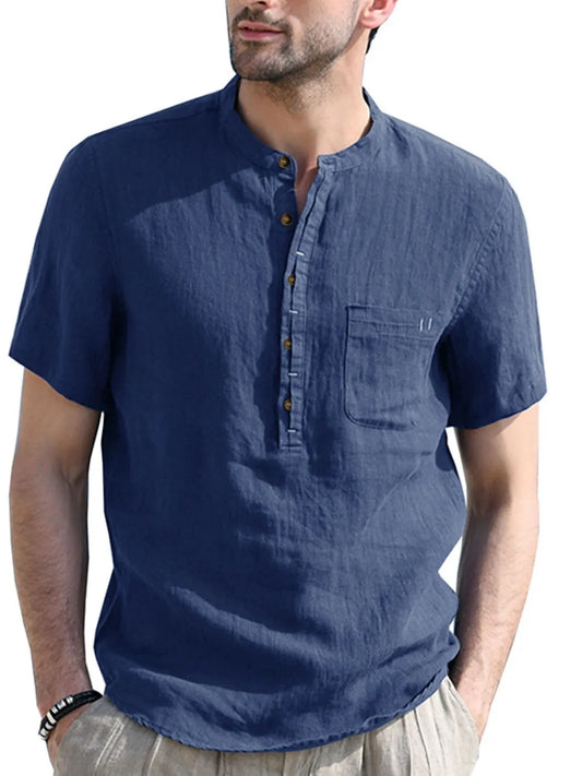 Men's Button Detail Short Sleeve Polo Trendsi