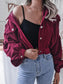 NicholesGifts Women Lantern Sleeve Cropped Corduroy Jacket nicholesgifts
