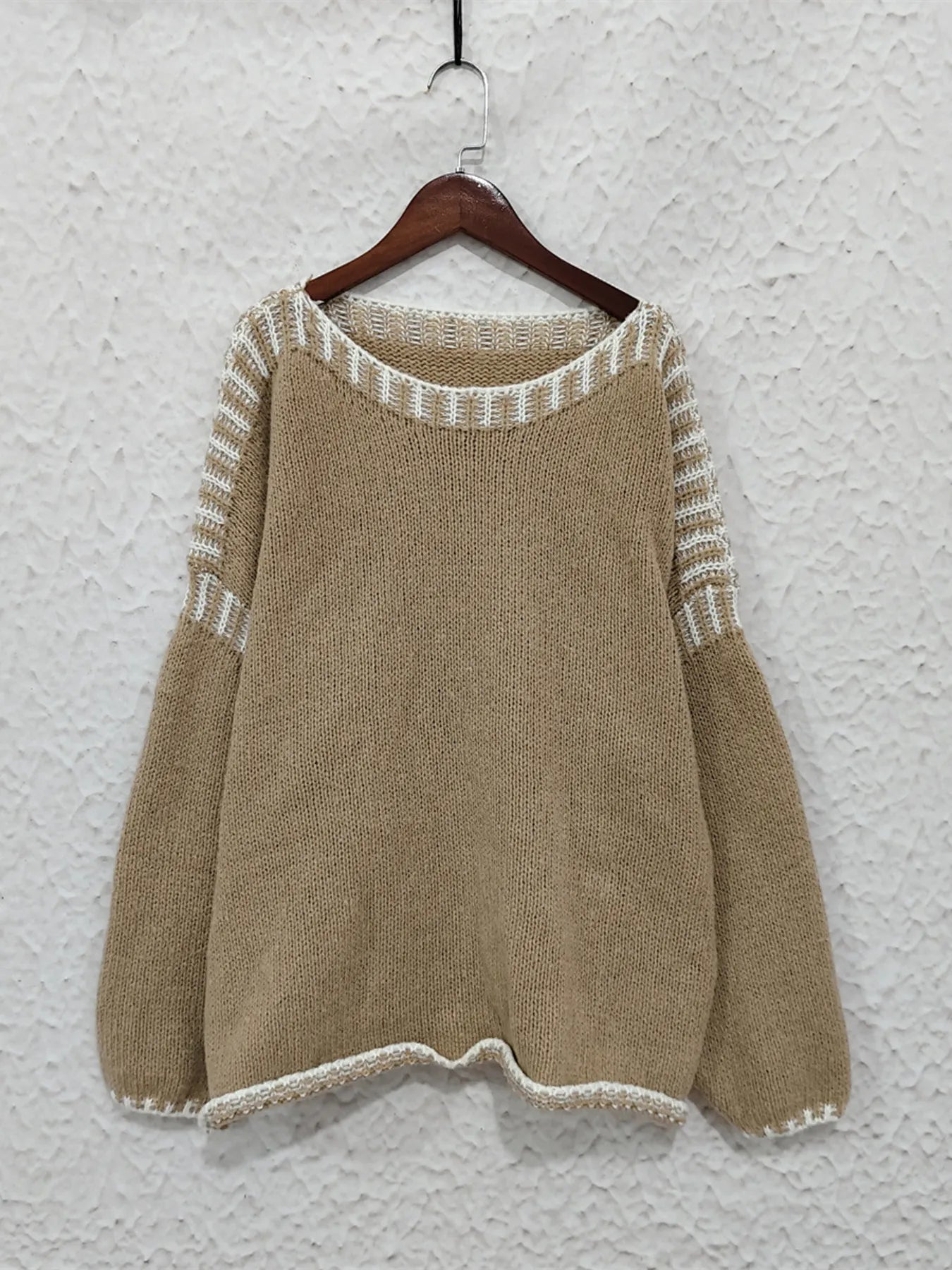 Contrast Trim Oversized Sweater