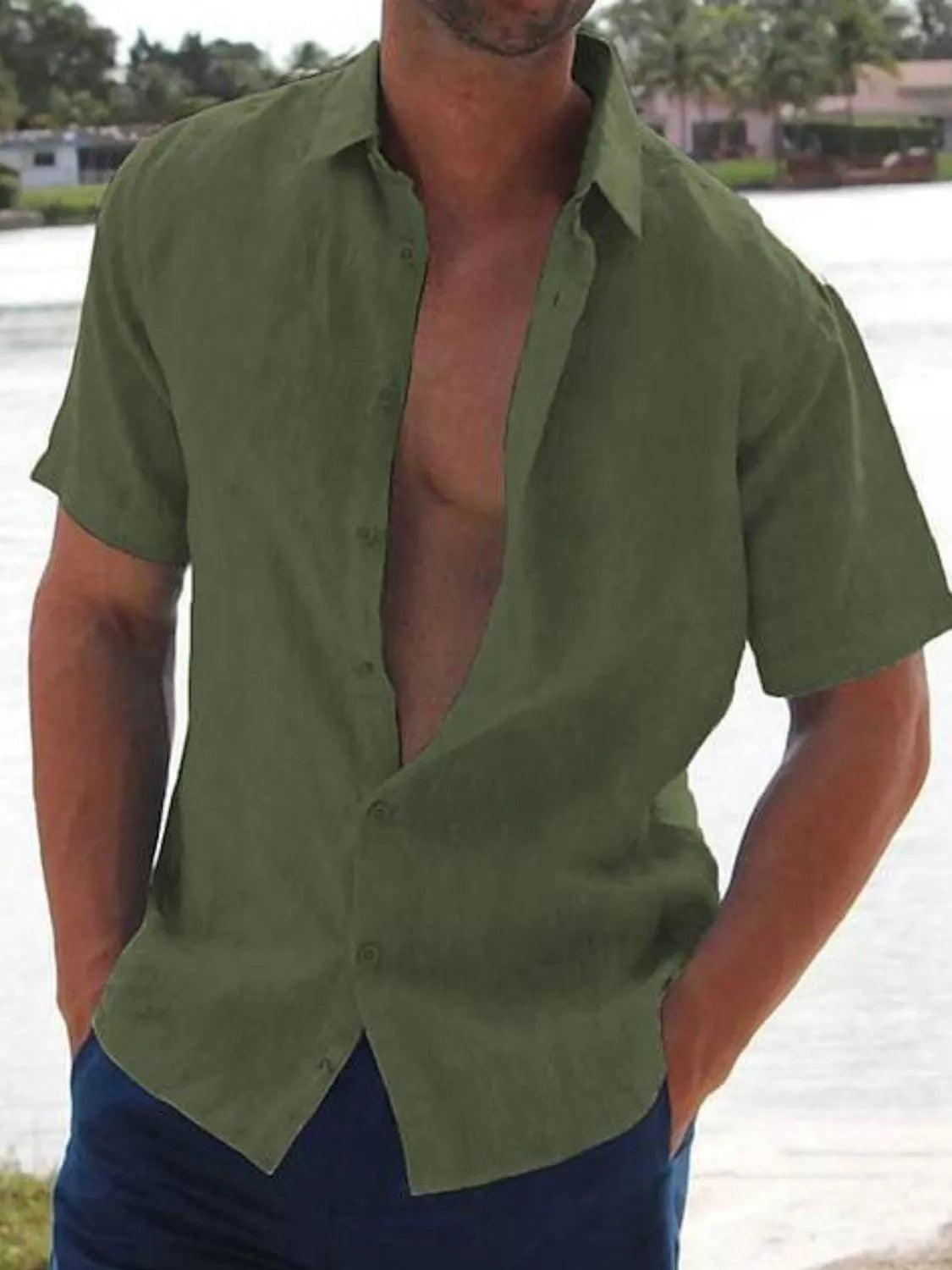 Men's Full Size Button Up Short Sleeve Shirt Plus Size NicholesGifts