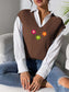 Flower V-Neck Sweater Vest nicholesgifts