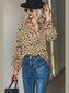 Animal Print V-Neck High-Low Blouse nicholesgifts