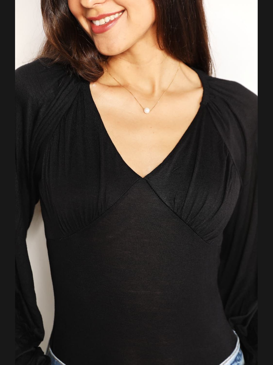 Culture Code Full Size V- Neck Bodysuit