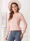 Textured Round Neck Long Sleeve Blouse nicholesgifts