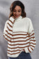 Striped Turtleneck Drop Shoulder Sweater nicholesgifts
