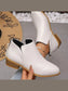 Women Point Toe Block Heels Boots nicholesgifts
