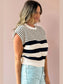 Striped Round Neck Sweater Vest nicholesgifts