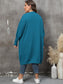 Plus Size Long Sleeve Pocketed Cardigan Trendsi