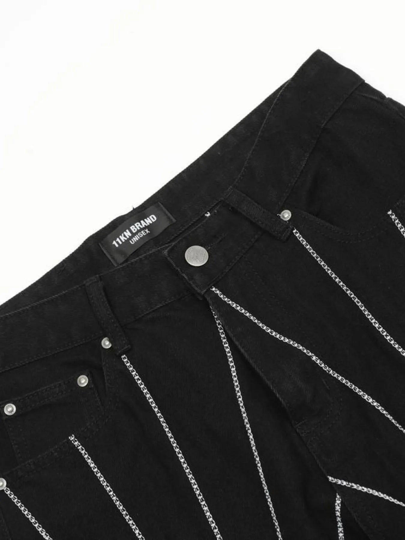 Men's Spider Web Embroidered Flared Jeans