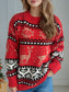 Christmas Element Round Neck Long Sleeve Sweater nicholesgifts