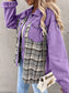 Plaid Button Up Dropped Shoulder Jacket nicholesgifts