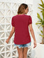 Swiss Dot Lace Detail V-Neck Blouse nicholesgifts