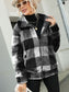Women Plaid Zip-Up Collared Jacket nicholesgifts