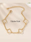 18K Gold-Plated Four Leaf Clover Bracelet nicholesgifts