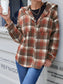 Ivy Lane Plaid Button Up Long Sleeve Hooded Jacket nicholesgifts