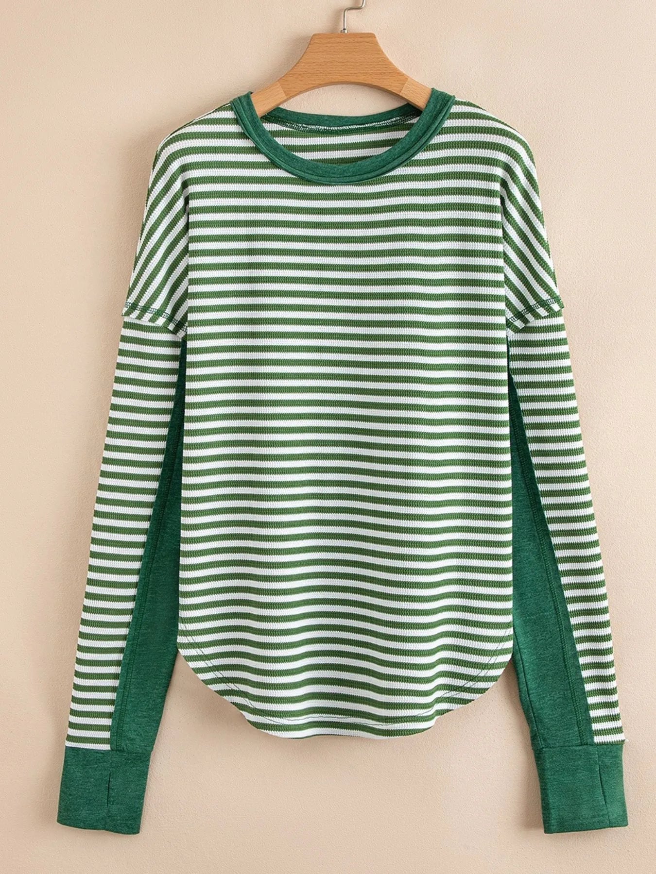 Striped Round Neck Long Sleeve Sweatshirt NicholesGifts