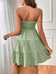 Women Smocked Tiered Sleeveless Mini Summer Dress nicholesgifts