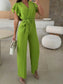 Surplice Wide Leg Belted Jumpsuit nicholesgifts