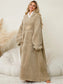 Pocketed Contrast Long Sleeve Hooded Lounge Dress nicholesgifts