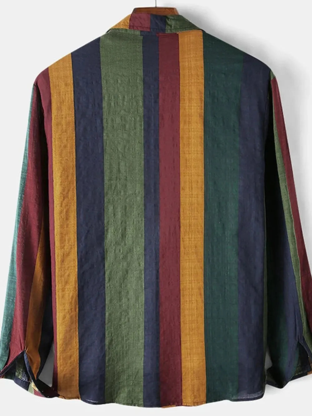 Men's Full Size Contrast Striped Button Down Shirt Plus Size NicholesGifts