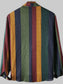 Men's Full Size Contrast Striped Button Down Shirt Plus Size nicholesgifts