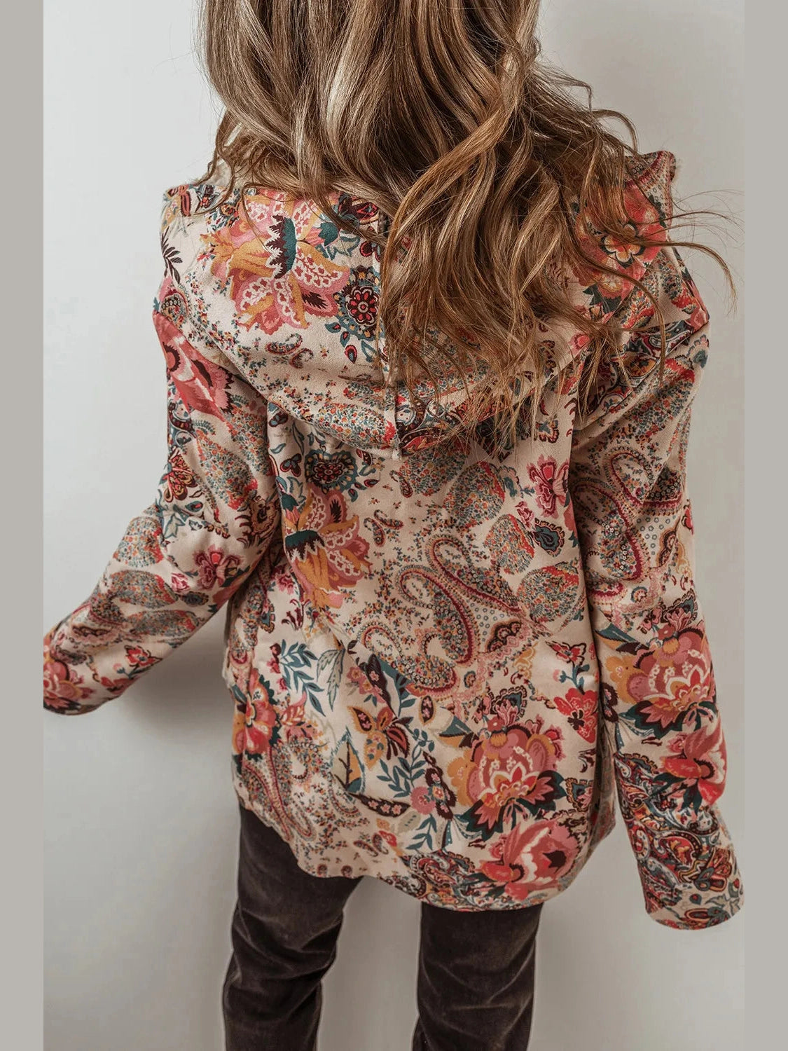 Printed Long Sleeve Hooded Jacket