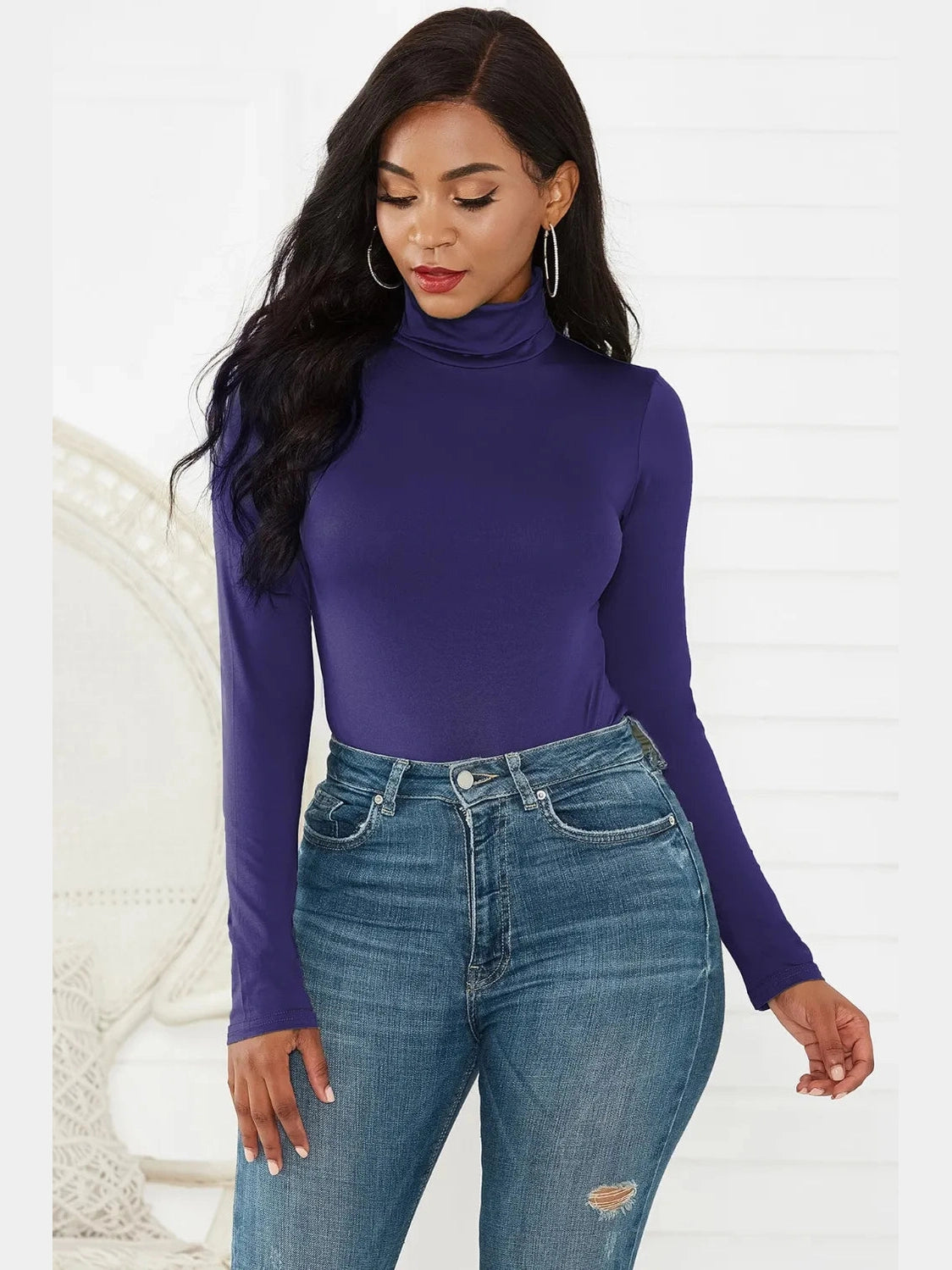 Turtleneck Long Sleeve Bodysuit nicholesgifts