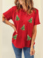 Sequin Christmas Tree Round Neck Short Sleeve T-Shirt nicholesgifts