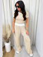 Contrast Trim Round Neck Top and Pants Set nicholesgifts