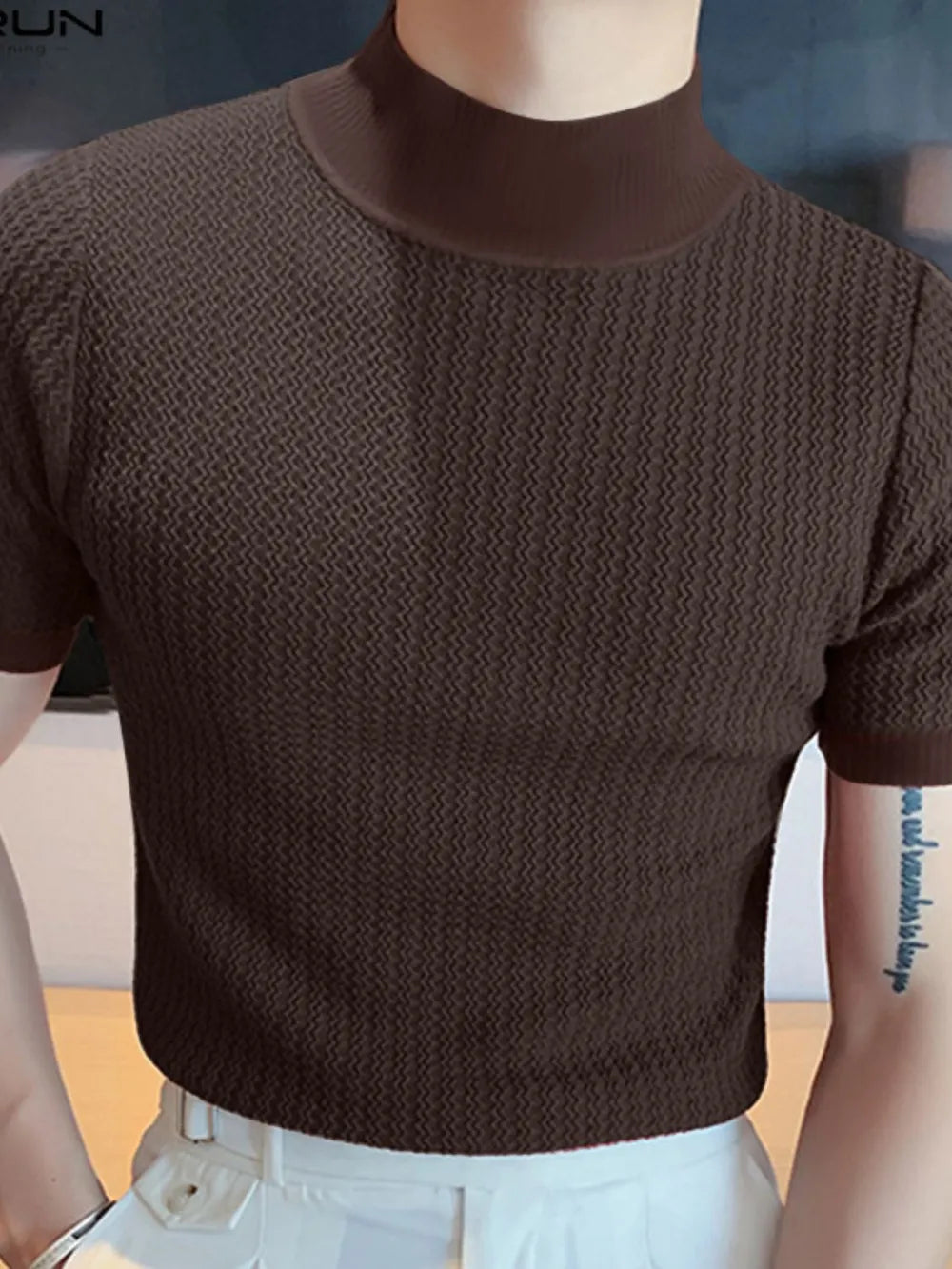 Men's Full Size Mock Neck Short Sleeve T-Shirt Plus Size NicholesGifts