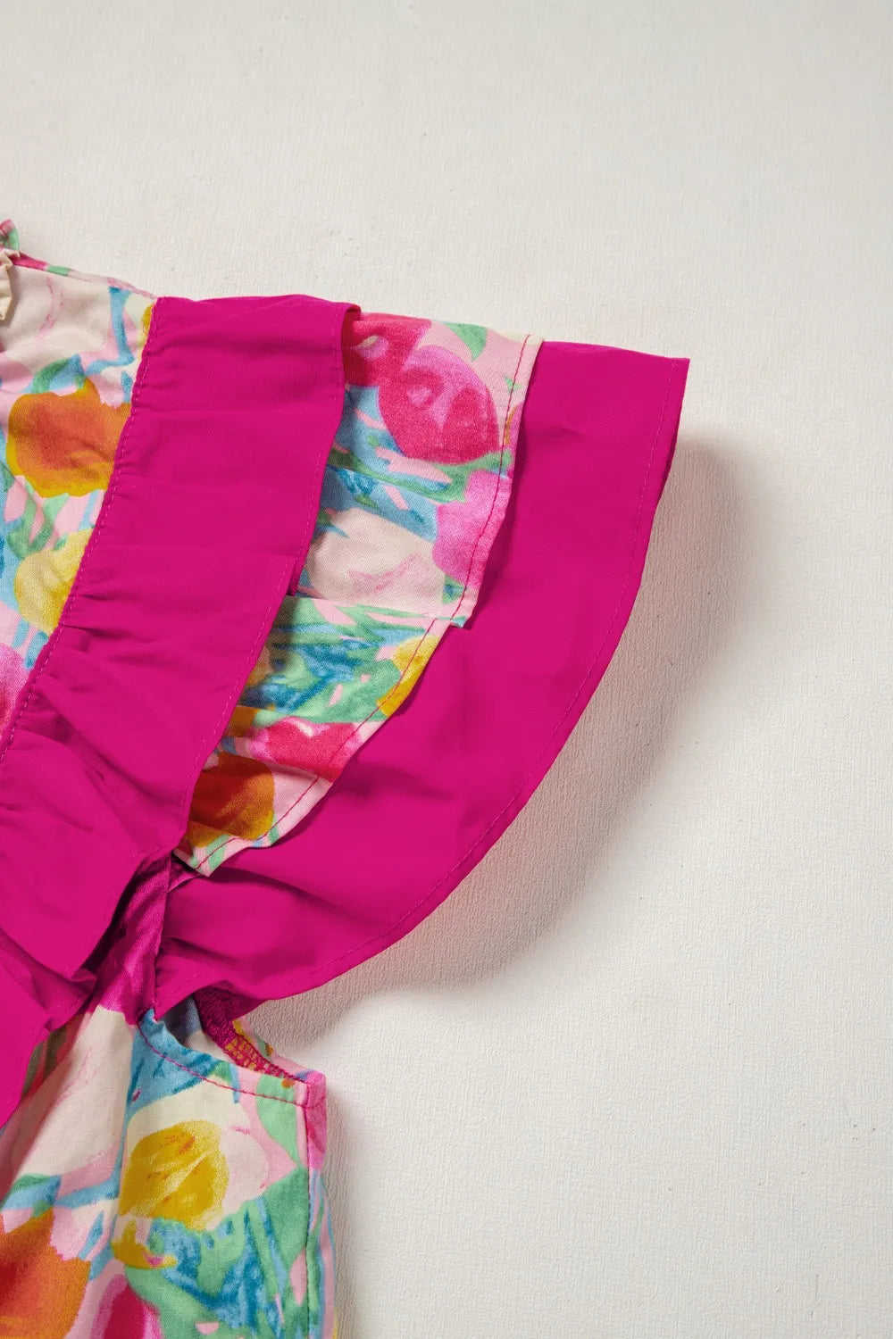 Floral Ruffle Layered Sleeve Blouse Trendsi